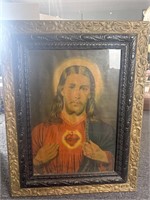 Antique framed religious picture