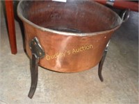 19Th Century Copper Bucket On Fixed Stand
