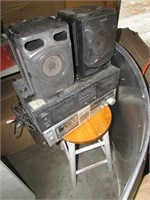 stool,electronics & speakers