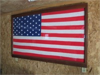 large crochet american flag framed