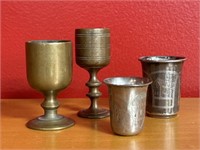 Small Mini Sterling & Brass Cups