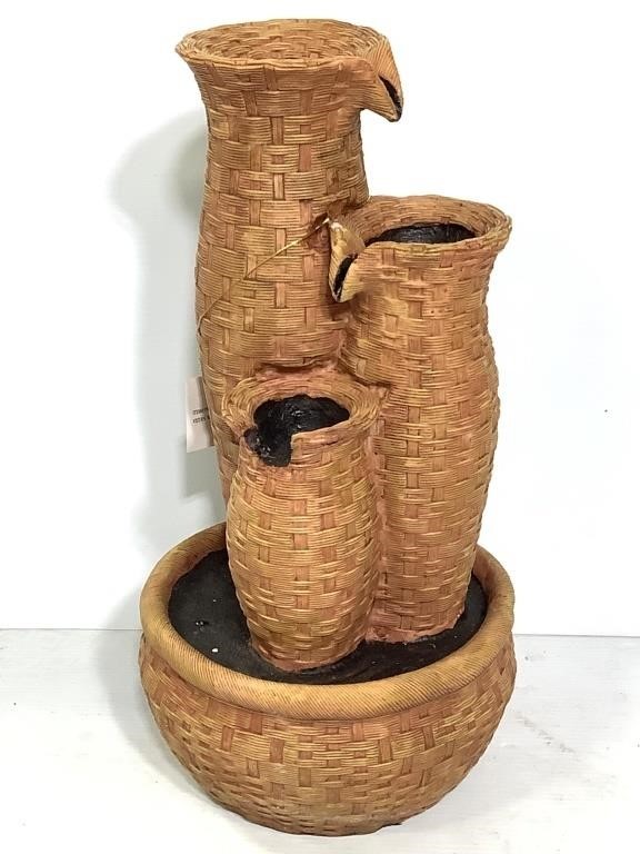 Woven-Basket Style Fountain with Untested Pump