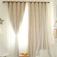 P2607  Popvcly Star Cut-Out Blackout Curtain 39.3