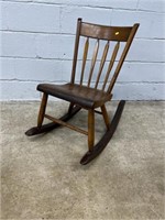 Plank Seat Vtg. Rocking Chair