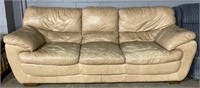 (EF) Faux Leather Couch 93” x 41” x 38”
