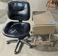 (EF) Office Chair 36” and Rolling Desk