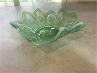 Vintage Green Ruffled Dish