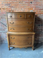 Antique French Provincial Highboy Dresser SOLID