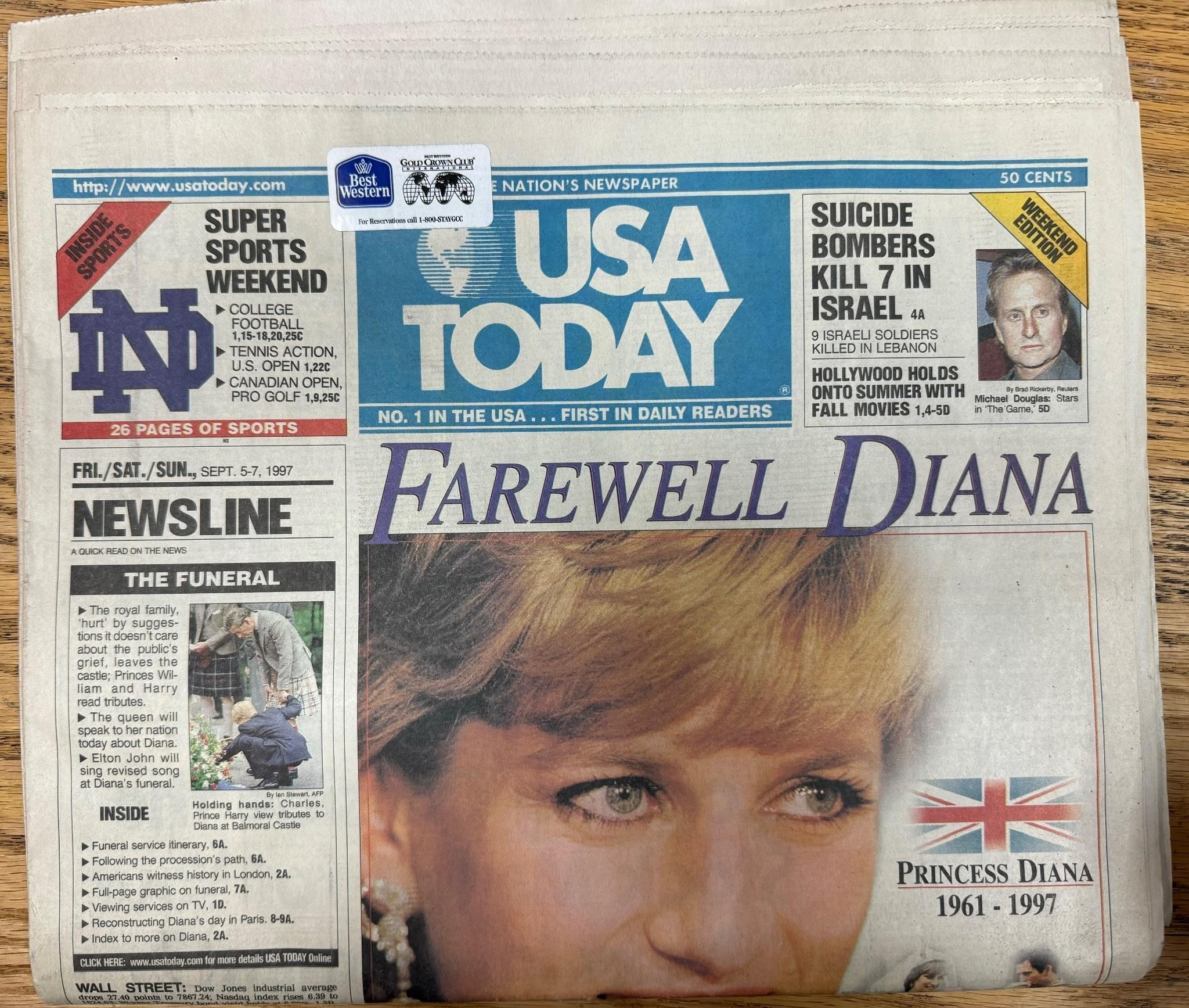 Farewell Diana" Princess Diana's Death USA Today