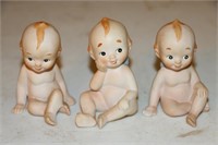 3 Kewpie Baby Figurines by Lefton