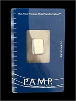 1 Gram PAMP Platinum 999.5% Pure Bullion Bar