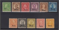 US Stamps #658-668 Mint LH Kansas overprints set o