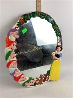 Disney, Snow White, and the seven dwarfs mirror.