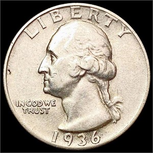 1936-D Washington Silver Quarter CLOSELY