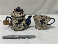 Gilmore Ceramic Tea Pot & Cup