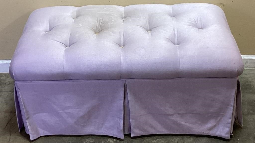 LILAC BUTTON TUFTED STORAGE BENCH