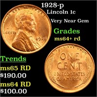 1928-p Lincoln 1c Grades Choice+ Unc RD