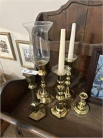Five Brass Candle Sticks
