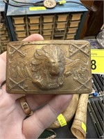 NATIVE AMERICAN BRASS BELT BUCKLE