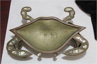 A Brass and Mother of Pearl Crab Tray