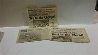 Milwaukee Braves Championship 1957 newspapers