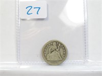 1856 P Seated Liberty Dime 90% Silver