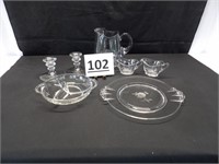 Etched Rose Clear Glass Assortment