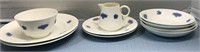 10 PIECE ADDERLEY WHITE AND BLUE DISHES