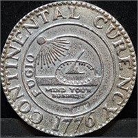 1776 Continental Currency Pewter Replica Coin