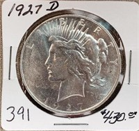 1927D  Peace Dollar