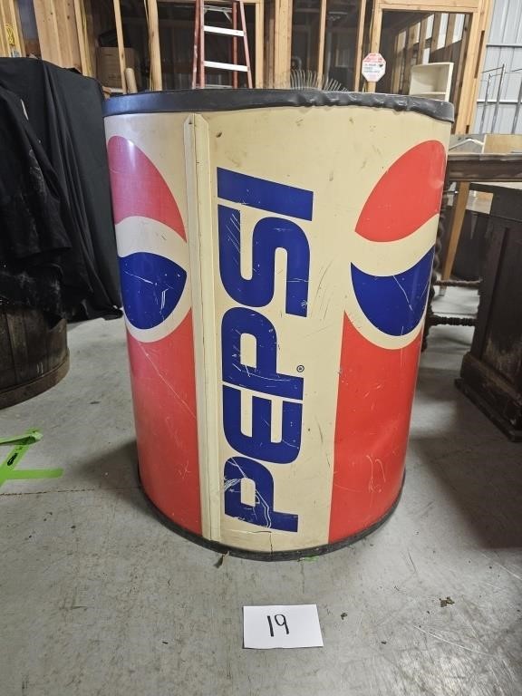 Vintage Pepsi Soda Can Holder 32" Tall x 26" Diam.