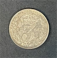 1890 BRITISH THREE PENCE COIN