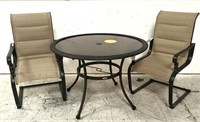(3)pc. Hampton Bay Glass Top Patio Table W/ Chairs