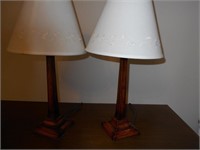 2 Bedroom Wood Lamps with Shades