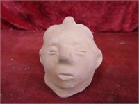 Wickliffe Mounds clay face. Hand made.
