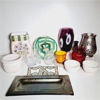 Glass Vases, Ceramic Bowls & Vase, Glass Bowl