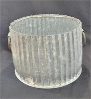 Galvanized zinc half dolly tub, garden trough