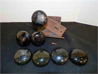 vintage black porcelain knobs 1 lock set