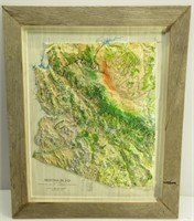 3D Arizona Map 24"T x 20"W