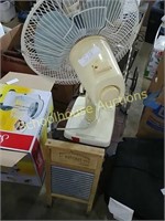 Trio of goodness, fan on table & washboard