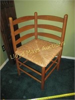 Wood & Rattan Corner Chair