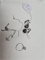Ring,  925 Earrings, .925 Silver Chain Broke,