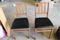 Wooden Folding Padded Chairs (2)