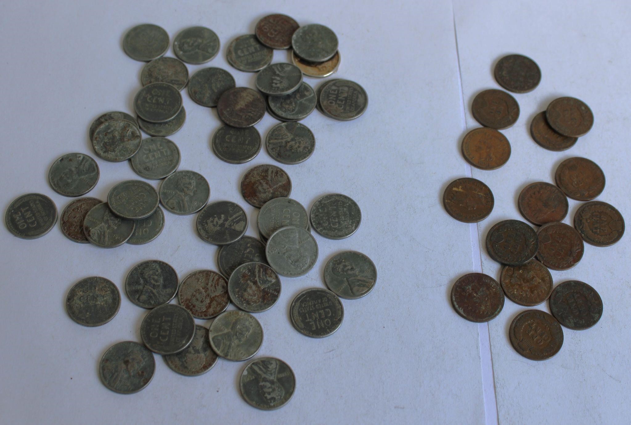 Steel Pennies & Indian Head Pennies 47 Steel 14 IH