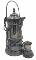 Silver Plate Samovar and Cup and Cady