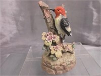 Porcelain Woodpecker Music Box