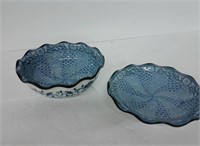Vtg Chinese Celadon Blue Bowl & 4.75" Plate