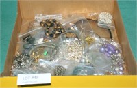 FLAT BOX OF COSTUME JEWELRY - MOSTLY NECKLACES