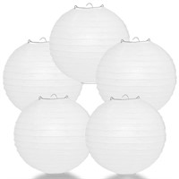 PaperLanternStore.com (5-Pack) 16 Inch White Round