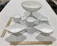 Milk Glass Dish lot